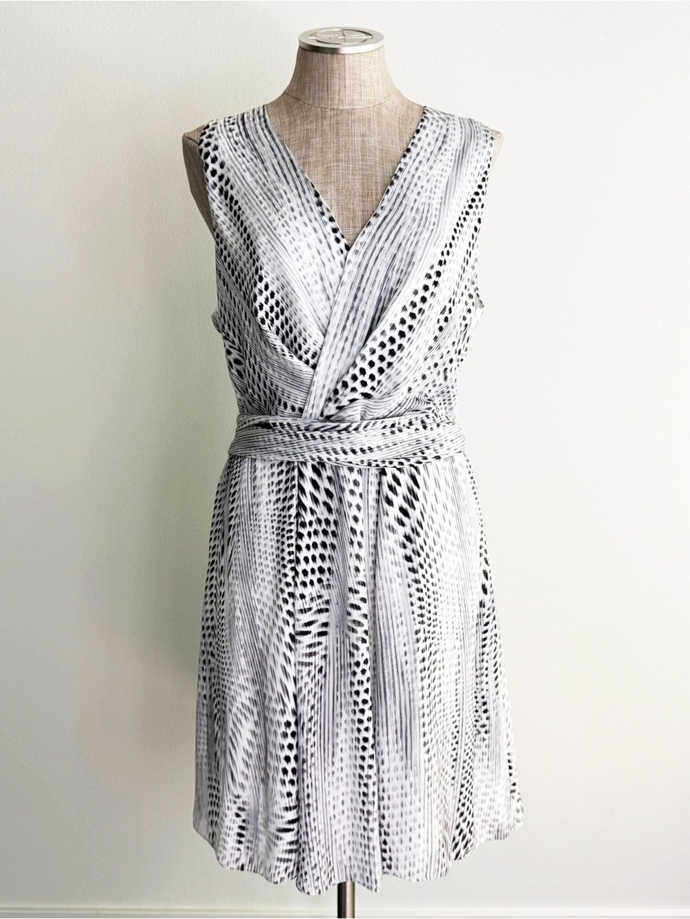 L’Agence for Barneys Grey and Black Dress with Belt